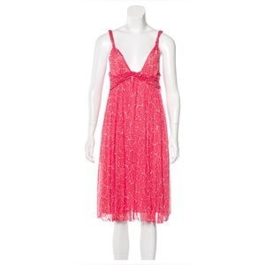 Diane Von Furstenberg Silk Pink Floral Sleeveless Slip Dress Women’s Size 4